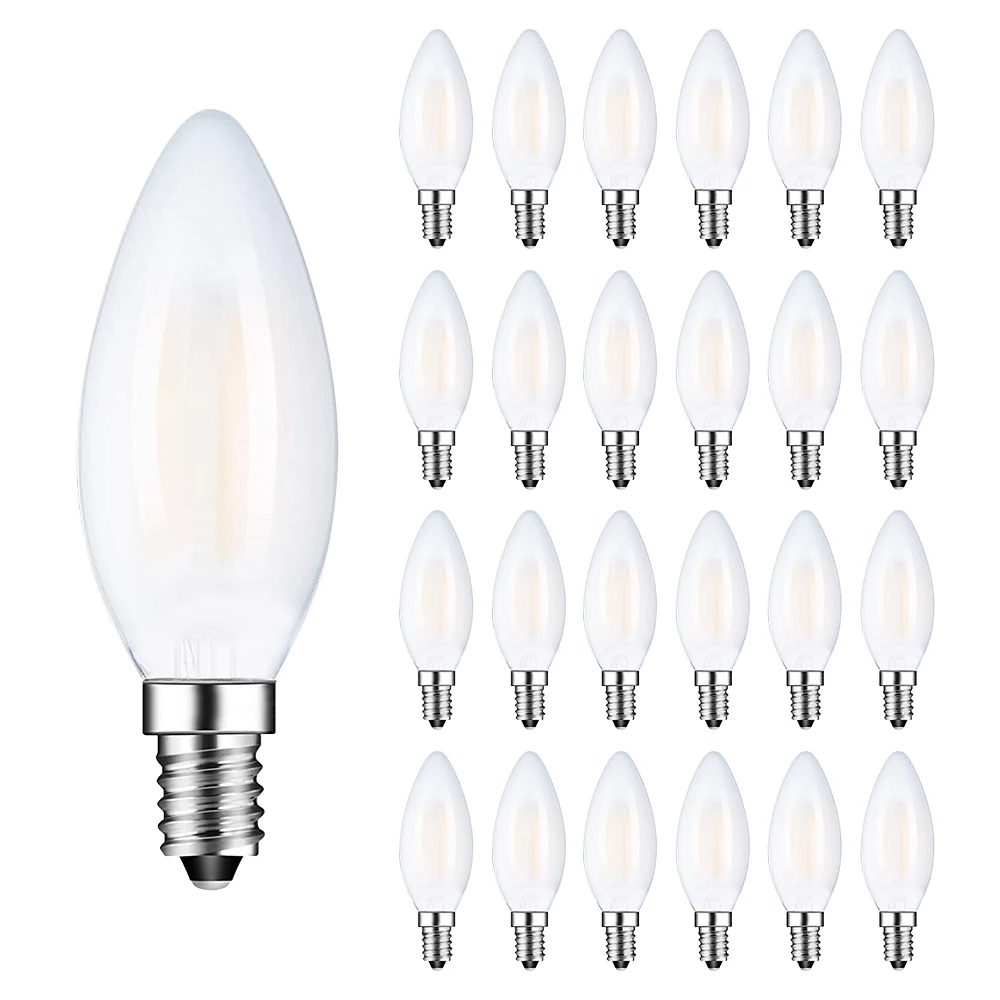 E14 LED Lampadina a Candela 4W,Bianco caldo 2700 K, 300 LM, Equivalente a Lampade ad Incandescenza da 30W, C35 SES LED Lampadine a Vite Edison Piccola ,10 Pezzi