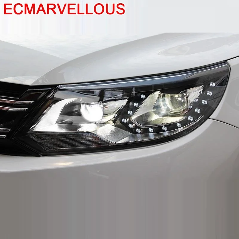Запчасти для стайлинга дневных ходовых огней авто Drl Led Cob внешний аксессуар фары Задние Автомобильные фары в сборе 10 для Volkswagen Tiguan