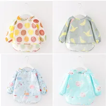 Милые Мультяшные детские нагрудники, водонепроницаемые цветные нагрудники для младенцев, нагрудники с длинными рукавами, детский передник с длинными рукавами, нагрудники для кормления, Товары для малышей