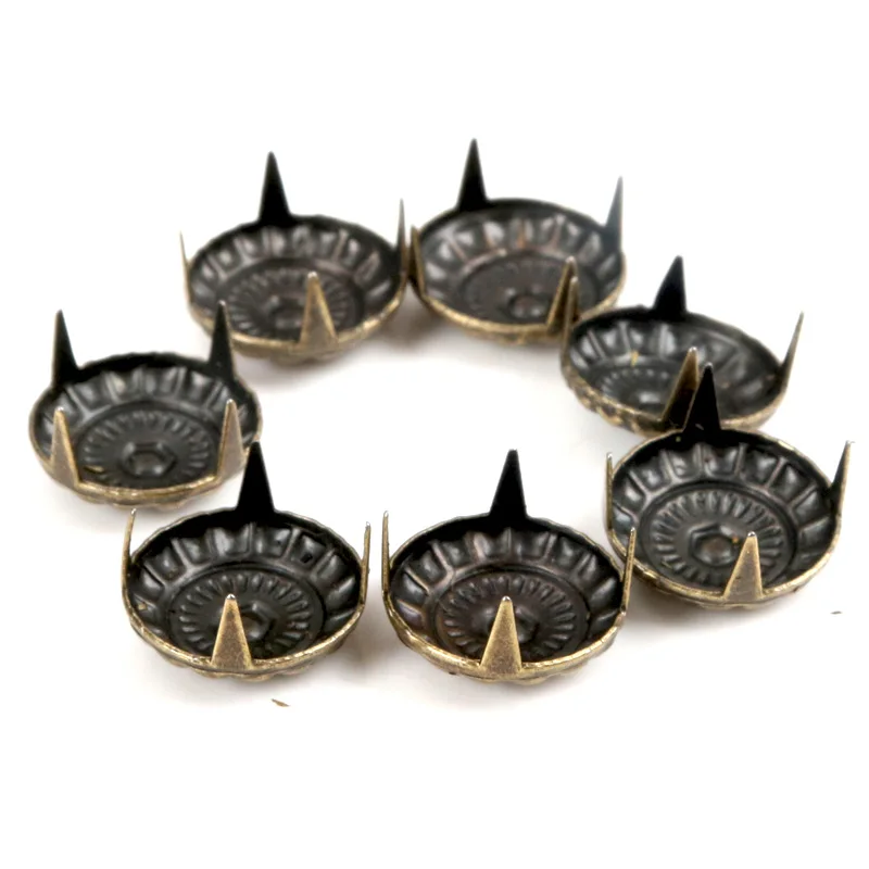 Mixed Round Metal Bronze Four Fastener Brads Spikes 50pcs Scrapbooking Embellishment Crafts Pushpin Studs Decoration 11mm metal brads,scrapbooking decoration