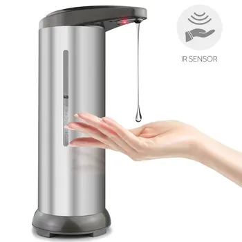 

280ML Automatic Soap Dispenser Infrared Touchless Motion Bathroom Dispenser Smart Sensor Liquid Stainless Steel Soap Dispenser