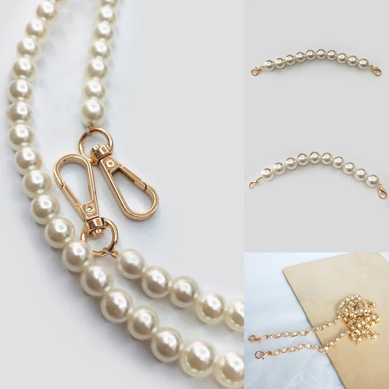 Sweet Portable Imitate Pearl Bag Strap Belt Obag Handles Chain Women Handbag Shoulder Bag Strap Replacement Long Accessories