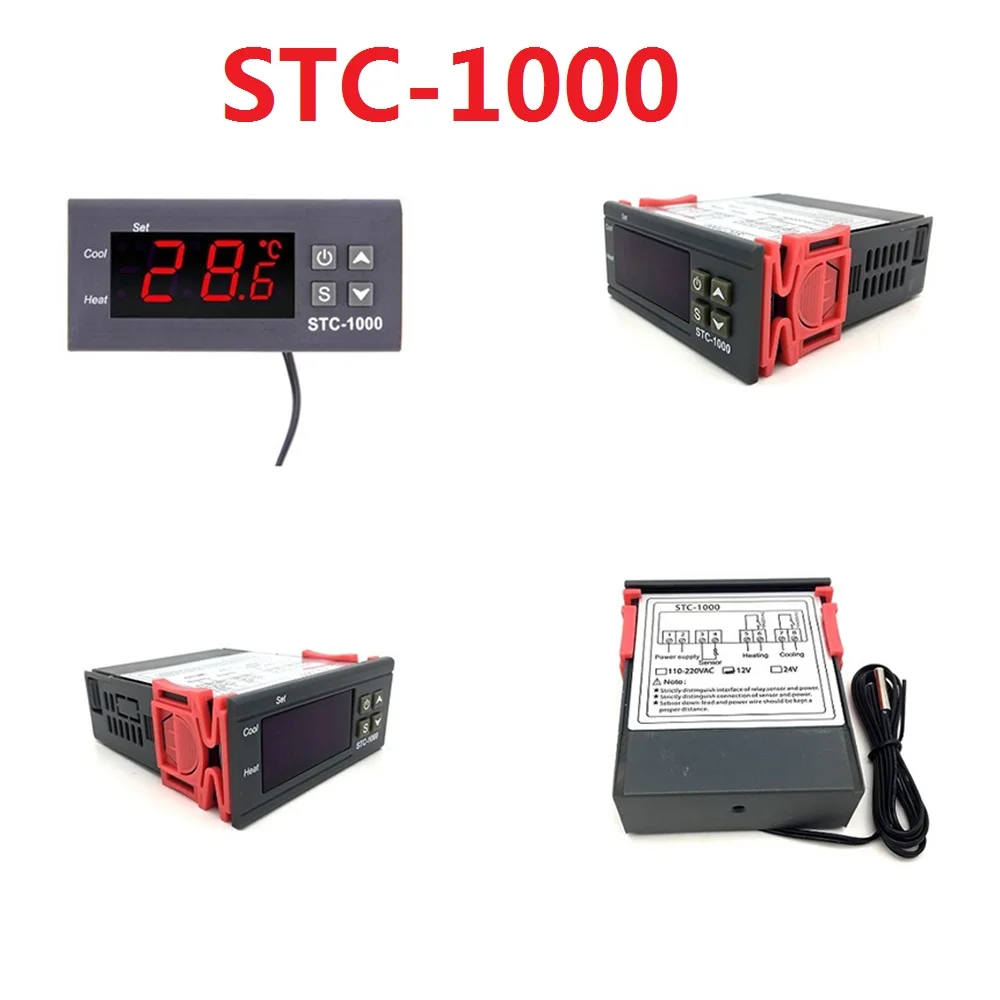 Цифровой Температура контроллер STC-1000 12V 24V 110V 220V нагревательный Охлаждающий термостат для Аквариум инкубатор