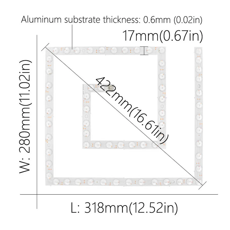 Description Picture 3 of item20W 40W LED ROOM Panel Light Module Board High Power Square Led Lamp Source Wick Remould 220V Ceiling Lights Downlight Backlight