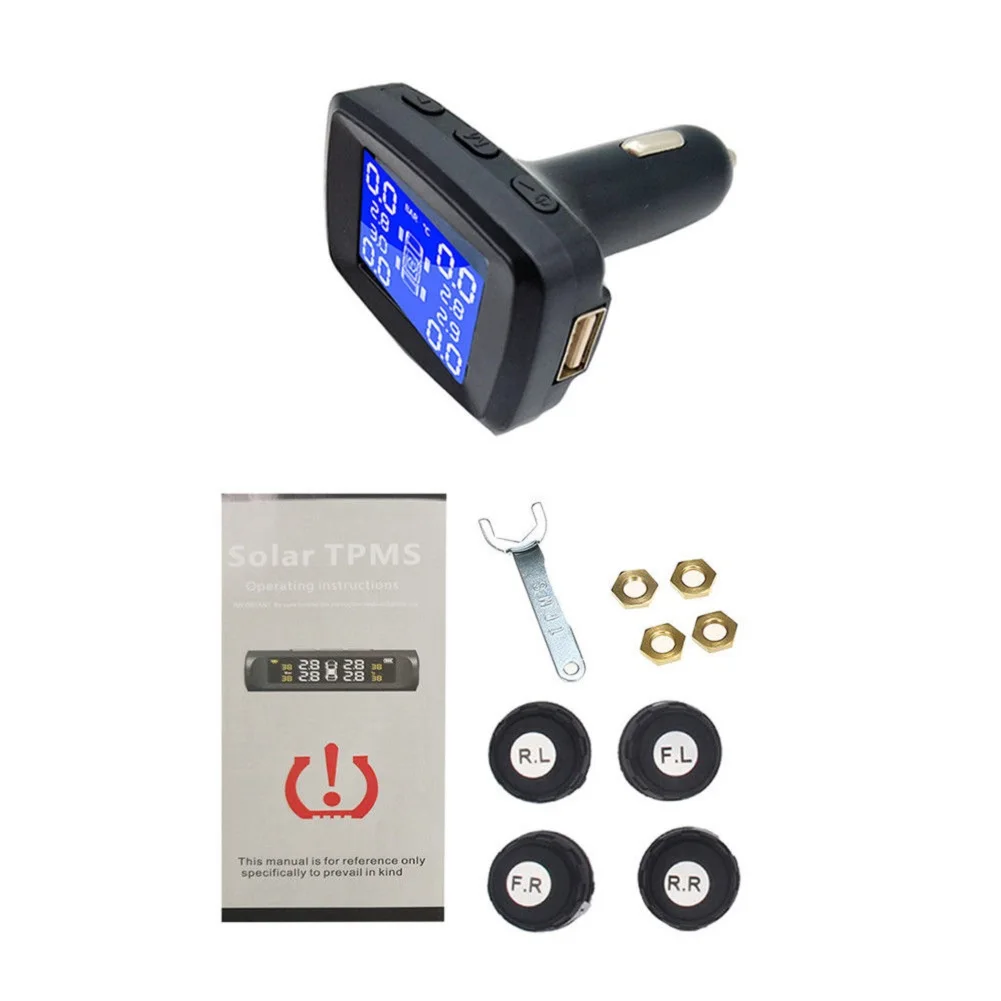 Автомобиль TPMS беспроводной шин давление мониторинга системы ЖК 4 внешних датчиков INe