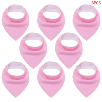 

8 Pcs/set Baby Bibs Newborn Cotton Pure Color Saliva Towel Triangle Infants Teething Breastfeeding Towels