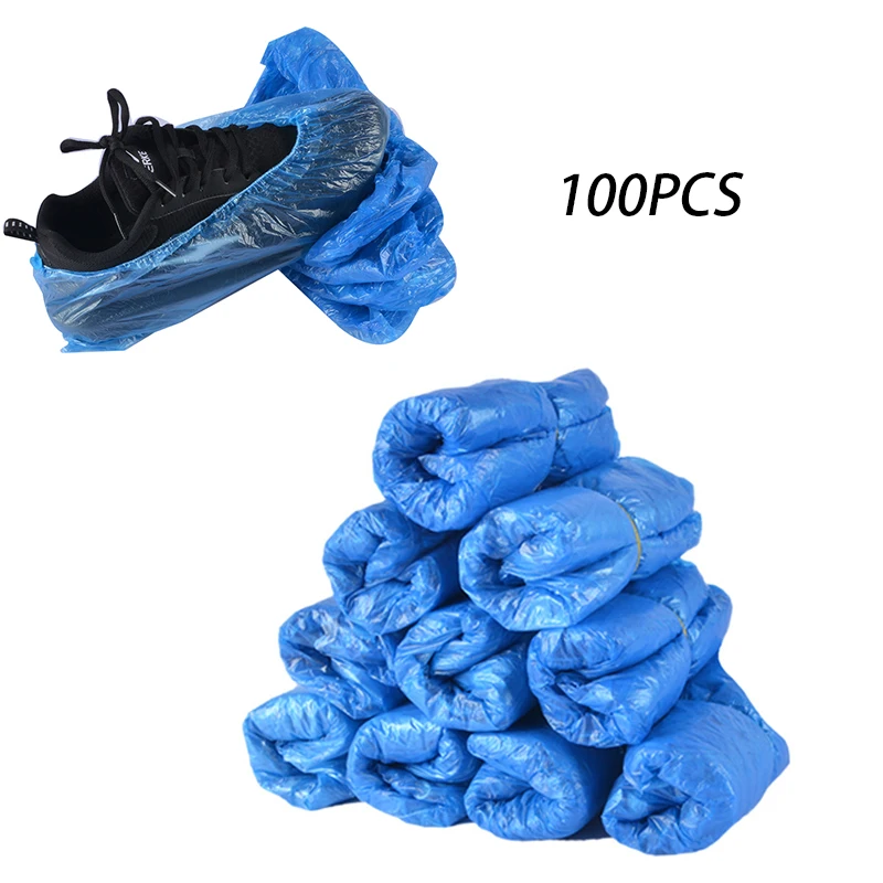 Plastic Shoe Covers Cleaning Overshoes Outdoor Rainy Day Carpet Cleaning Shoe Cover Waterproof Shoe Covers 100 PCS Free Shipping