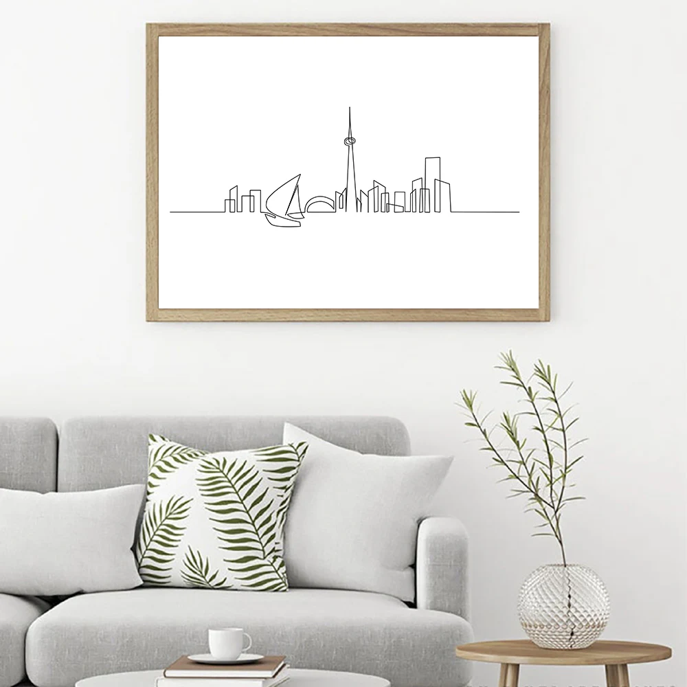 City Line Drawing Wall Art Canvas Poster Minimalist Paintings Black And White Prints Abstract Picture Modern Living Room Decor Painting Calligraphy Aliexpress