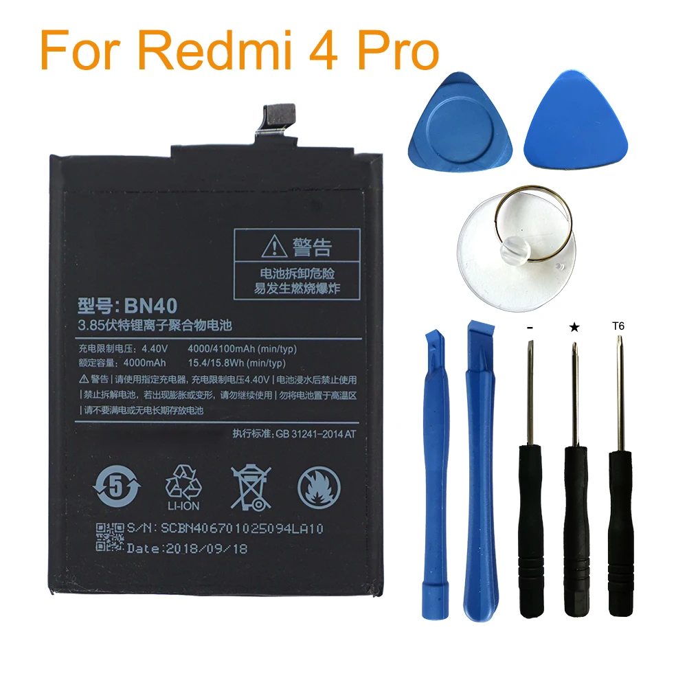 

Original Battery BN40 For Xiaomi Redmi 4 4Pro 3 3S 3X 4X 5 5 Plus Replacement Li-ion Bateria Free tools