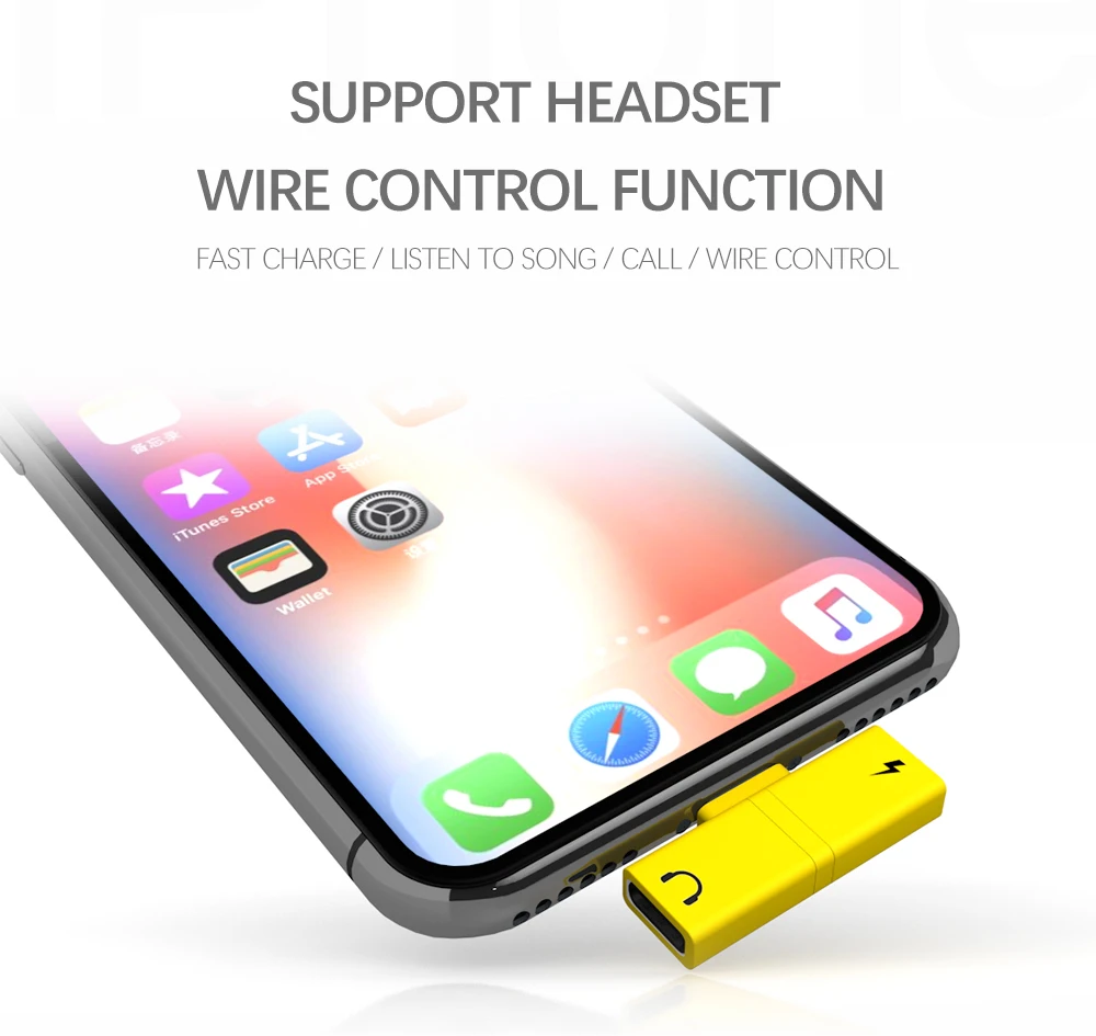 Vmade Apple аудио поддержка вызова зарядки прослушивания песни конвертер для iphone X 8 7 Plus XS наушников Мини адаптер сплиттер