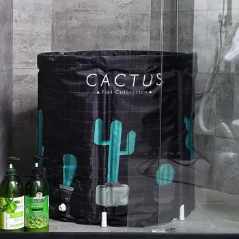 

Six-layer adult folding bath barrel, Bathtub Home Large Adult Bath Barrel Thickening Children Folding Bucket Inflatable Bathtub