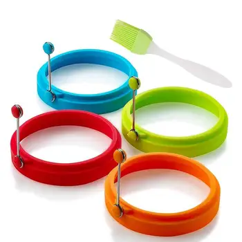 

Nonstick Silicone Egg Ring Pancake Mold, Round Egg Rings Mold Pancake Mold Pack of 4 Great Cooking Accessory & Gift