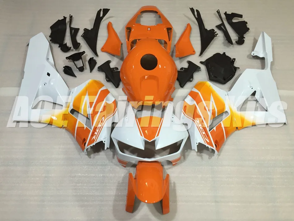 Инъекций ABS Полный комплект обтекателя подходит для Honda CBR600RR 13, 14, 15, 16, 17, F5 2013 Обтекатели orange белый