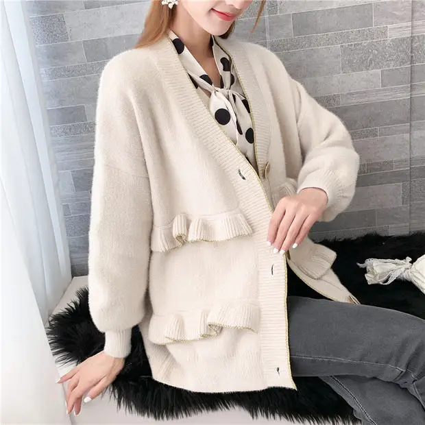 Распродажа, женские Свитера и кардиганы, Feminino Blusas De Inverno Feminina, новинка, 9458 чистый цвет, вязаный кардиган на 70 пуговицах