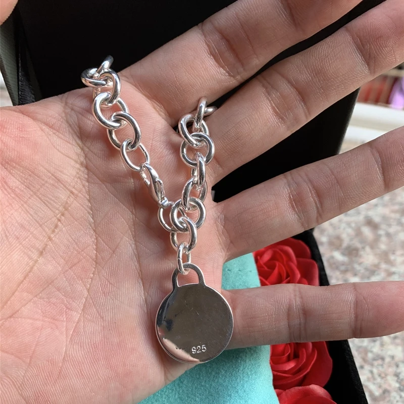 SHINETUNG 1:1 браслет из стерлингового серебра S925, настоящий браслет, круглый кулон, браслет для женщин, хорошее ювелирное изделие высокого класса