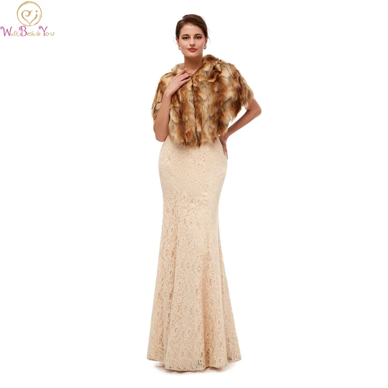 

Special Faux Fur Shawls Wedding Wraps For Formal Dresses 2019 Women Cloaks Married Jackets Outerwear Bridal Capes Winter Boleros