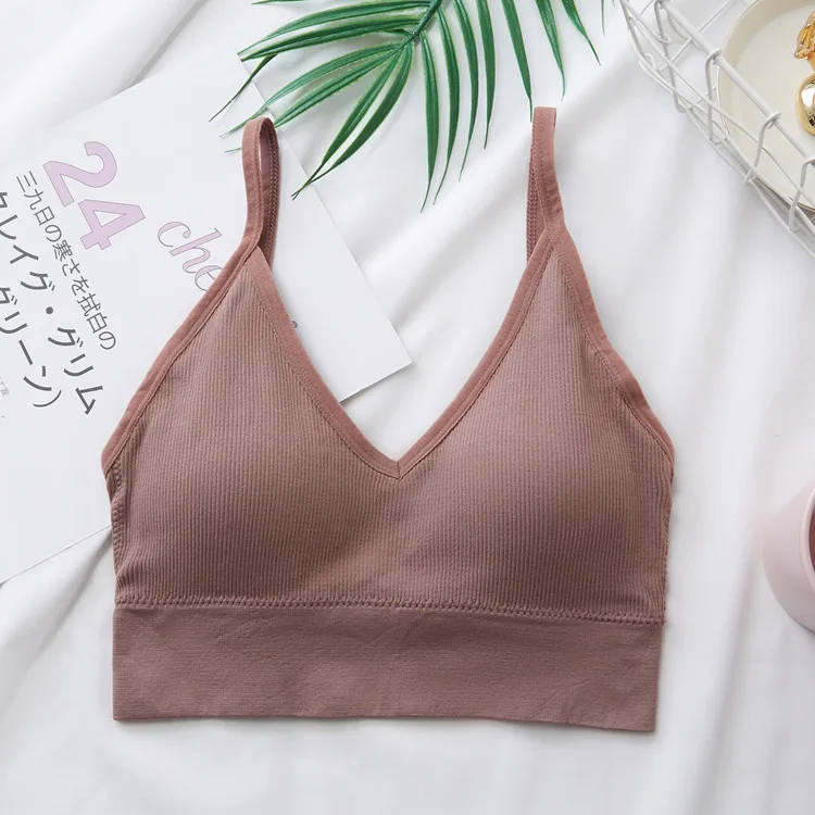 Invisible Underwear Wild Color Sexy No Steel Ring Beauty Back U-type Student Basic Thread Bottoming Lingerie Bra Tube Top