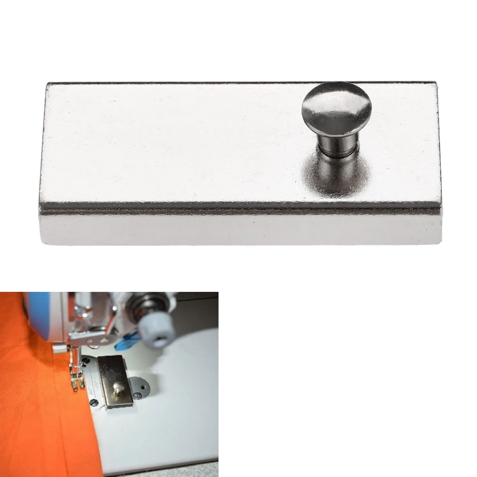 Localizador de imán de costura de Metal, guía de costura, manómetro magnético para piezas de máquina de coser, herramienta de bricolaje para el hogar, 53x24