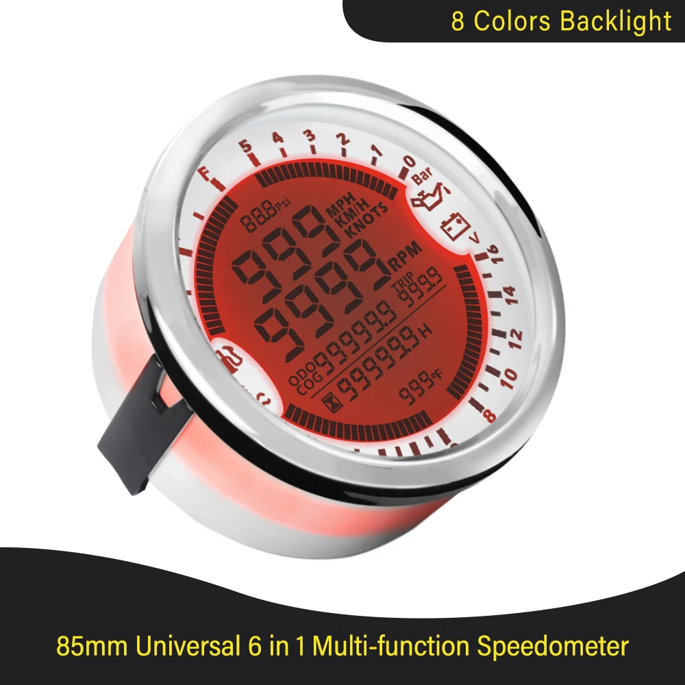 ELING 6 in 1 Multi functional Gauge Meter GPS Speedometer Tachometer