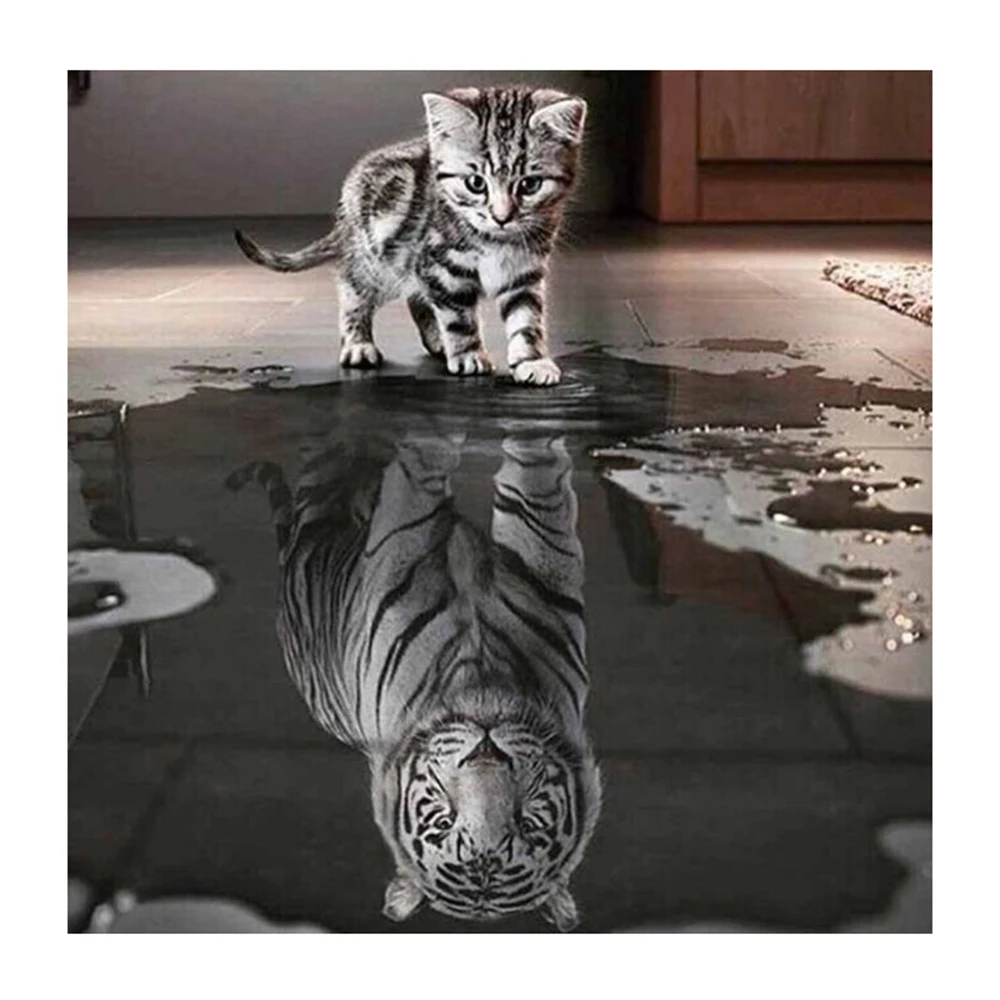 Набор для алмазной живописи сделай сам картина 5D с рисунком кошки стразы из смолы