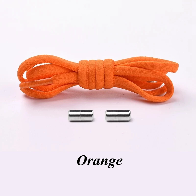 1 пара эластичных шнурков, круглые шнурки без шнурков для обуви для детей и взрослых, шнурки для кроссовок, быстросохнущие шнурки 19 цветов - Цвет: Orange