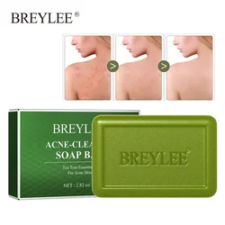 BREYLEE Acne-Clearing Soap Bar Natural Tea Tree Essential Oil Handmade Soap Reduce Acne Blackheads Cleaning Moisturize Skin Care