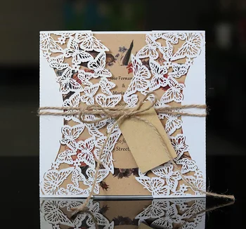 

50pcs Fancy Hollow lace card Pastoral style and Invitation Card Greeting Card Customize Business With RSVP Card Party Supplies