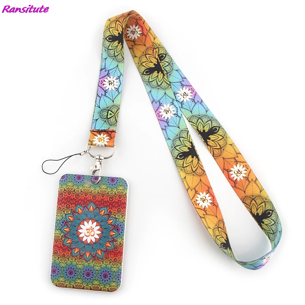 Ransitute-cordón creativo para Yoga R1418, tarjetero colgante para cuello para estudiante, cordón de teléfono móvil, insignia de acceso al Metro