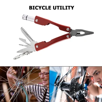 

Mini Clamp Cable Stripper Folding Wire Cutter Multi-function Pliers Outdoor Survive Repair Pocket Tool with LED Lamp