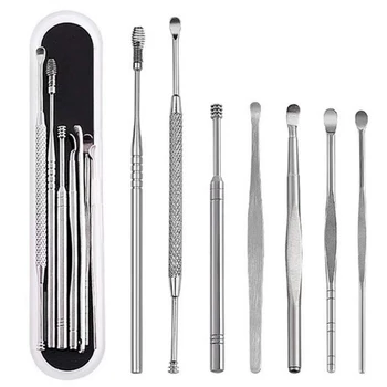 

7pcs Ear Spoon Set Stainless Steel Ear Pick Kit Ear Wax Removers Ear Clean Tool With Case