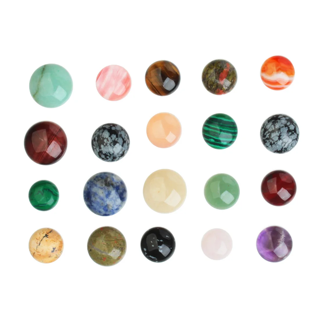 2021 new selling good quality Opal Malachite Tiger Eye natural stone mixed round cabochon 20mm wholesale 10pcs/lot free shipping | Украшения