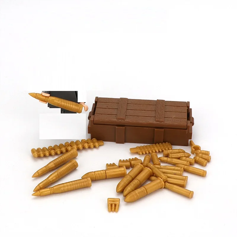 Arma Box Shell Bullet Soldiers Guns Moc Police Arma Militare Playmobil City Figures Parts Blocks Model Mini Toys Hobby