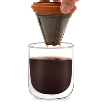 

New Creative Glass Coffee Bottle Durable Coffee Filter Glass Bottle Pour Over Coffee Maker Coffee Dripper Tea Filter Glass Bott