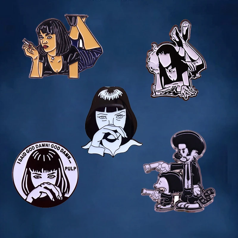 Broche/badge Mia Wallace – Pulp Fiction – Acrylique – Neuf