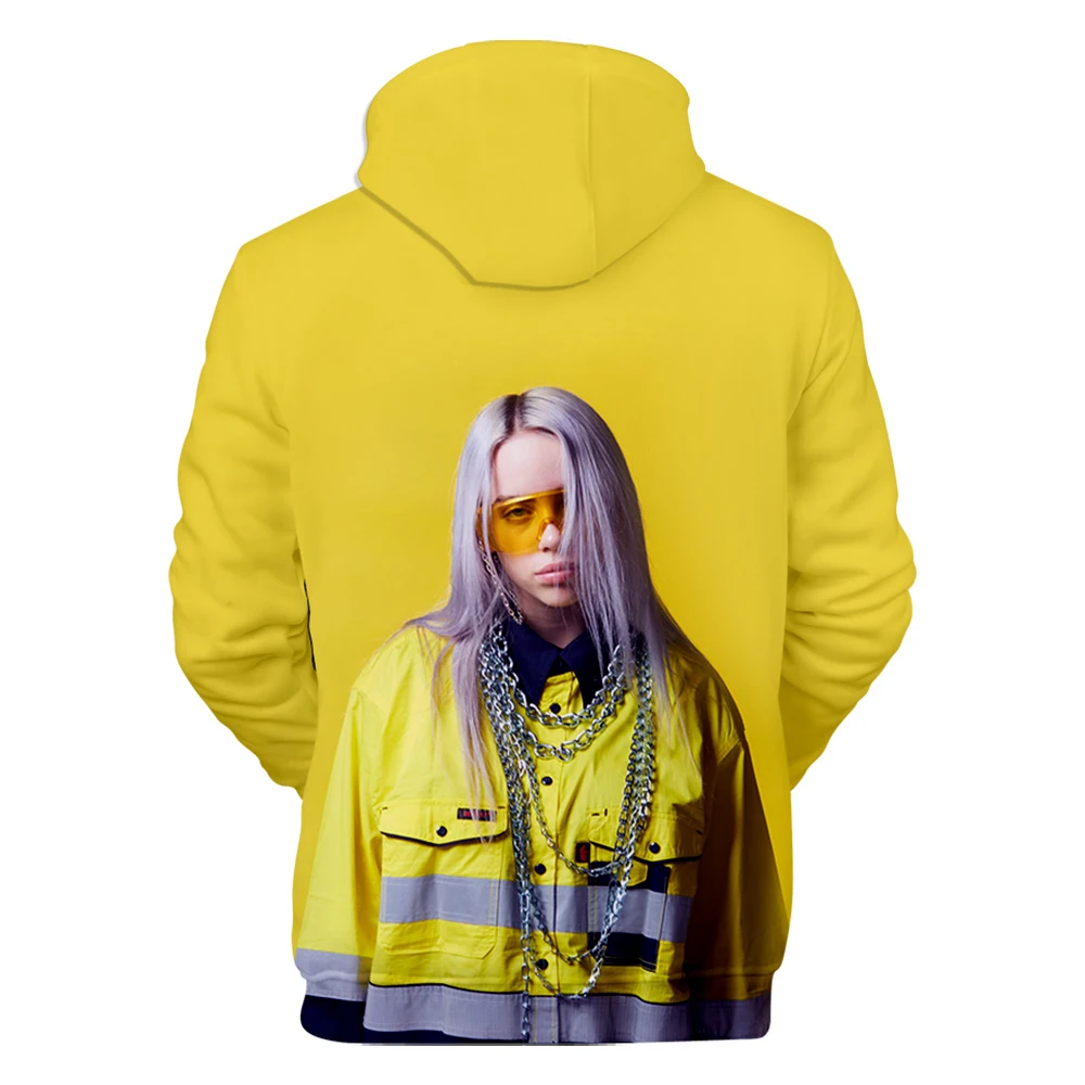 New Print American singer Billie Eilish 3D Hoodies Women Men Sweatshirt Harajuku children pullovers 3D Billie Eilish Girls Hoody