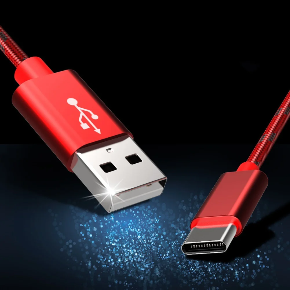 1 м нейлоновый Плетеный Кабель USB 3,0 type-C для быстрой зарядки и передачи данных для Android, кабель для зарядки мобильных телефонов, кабель для передачи данных, микро зарядное устройство