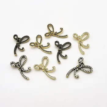 

New arrival! 25x18mm 50Pcs Rhinestone Bow shape charm for Earring DIY Making, Jewelry Accessories Findings & Component
