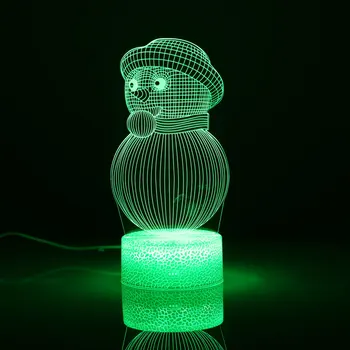 

3D Illusion Lamp 7 Colors Changing Snowman Lamp With Smart Touch And Remote Control 3D Night Light For Boys Girls Bedroom Decor