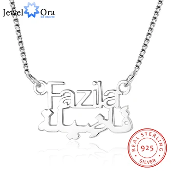

Personalized 925 Sterling Silver Arabic Name Necklaces for Women Custom Nameplate Pendant Fine Jewelry Gift (JewelOra NE101632)