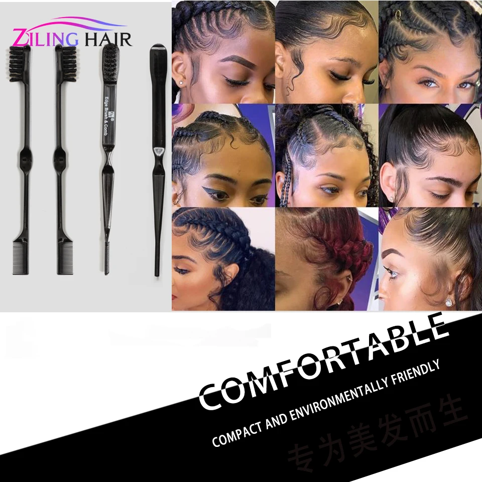 Double Sided babyhair Brush Comb Edge Control Comb Smooth Natural Look babyhair Brush Comb Dropshipping