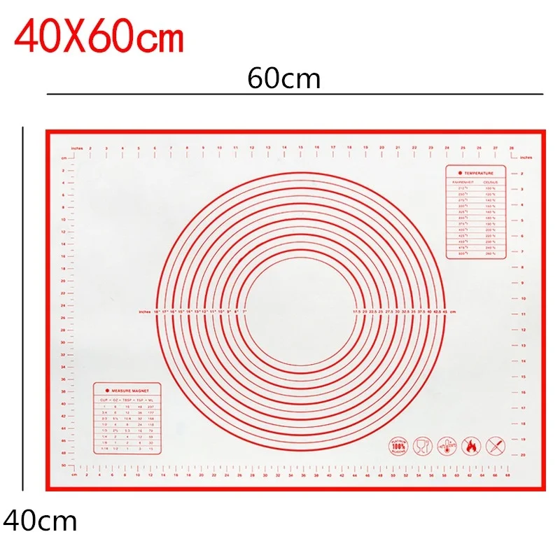 1 шт силиконовый коврик для выпечки со шкалой прокатки теста коврик для замеса теста антипригарная Кондитерская печь лайнер Аксессуары для выпечки