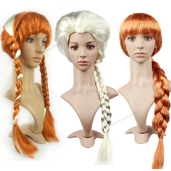 

Frozen Princess Elsa Anna cosplay wig braid masquerade props Halloween Disney frozen theme party decoration