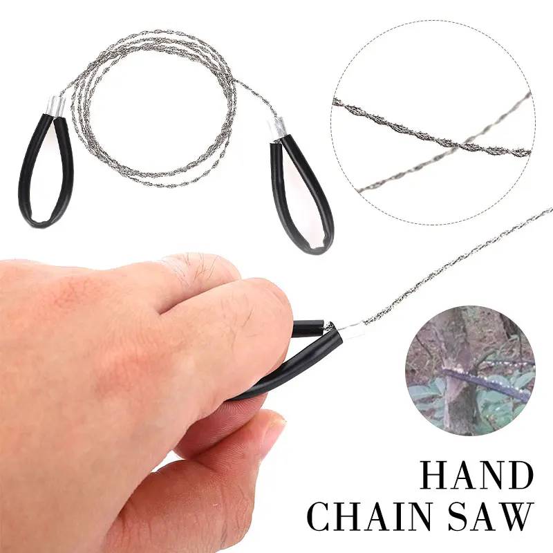 

Chains Cutter Rope Wire Saw Outdoor Camping Silver Stainless Steel Durable Portable Practical Hiking Tool Mountaineering