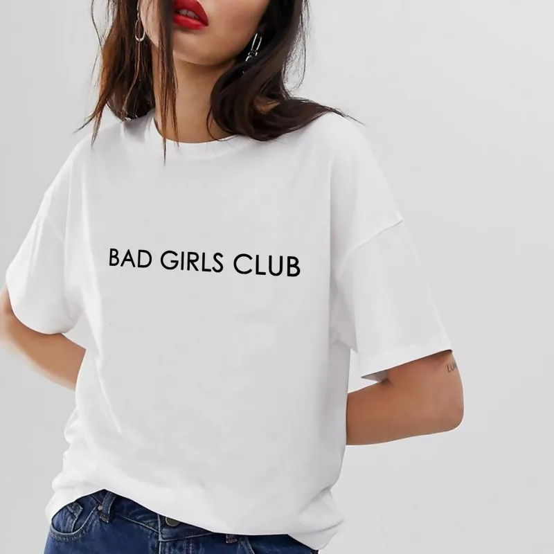 Porzingis Bad Girls Club Женская белая футболка с буквенным принтом модная повседневная