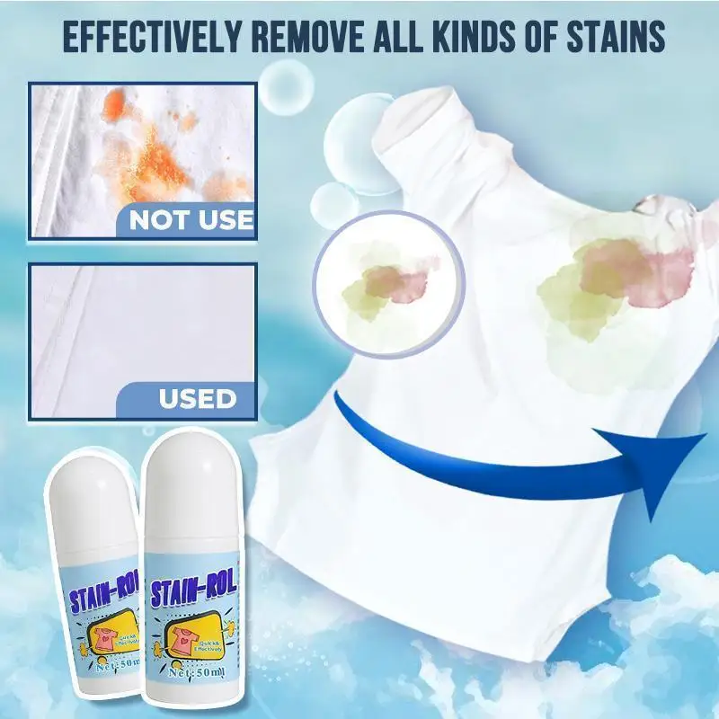 50ML Portable Clothes Stain Removal Strong Cleaning Multi-purpose Oil Stain Remover Roller-ball Cleaner For White T-Shirt Shoes stain remover spray stain removal roller