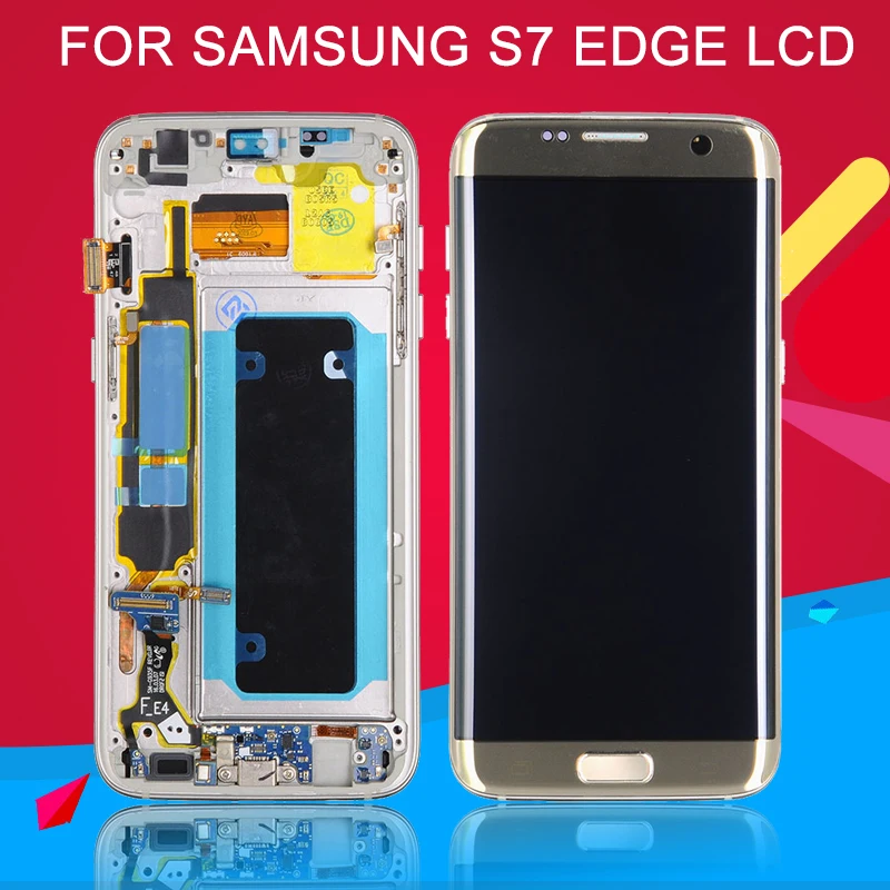 Dinamico Super Amoled G935 дисплей для samsung Galaxy S7 Edge ЖК-экран G935F ЖК сенсорный дигитайзер сборка с рамкой+ Инструменты