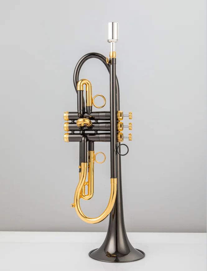 Real Pictures MARGEWATE Bb Tune Trumpet Black Nickel-Plated Brass Professional Musical Instrument With Case Nozzle