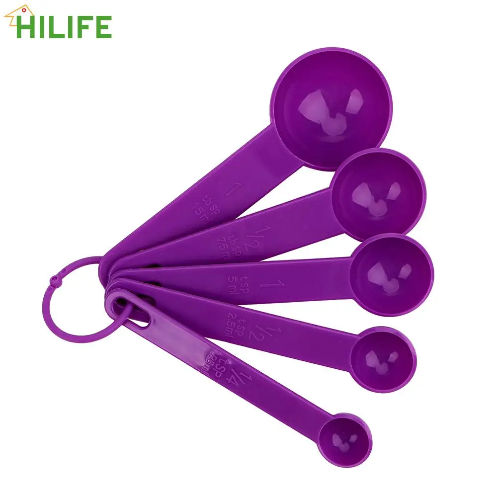 Kitchen Measuring Spoons Plastic 5pcs/Set Baking Tool Measure For Baking Coffee Tea