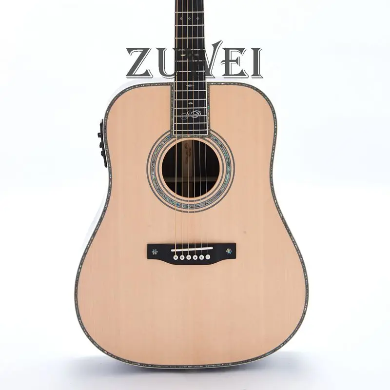 

High qualiy Full Solid Acoustic Guitar D45 Style Ebony Fingerboard