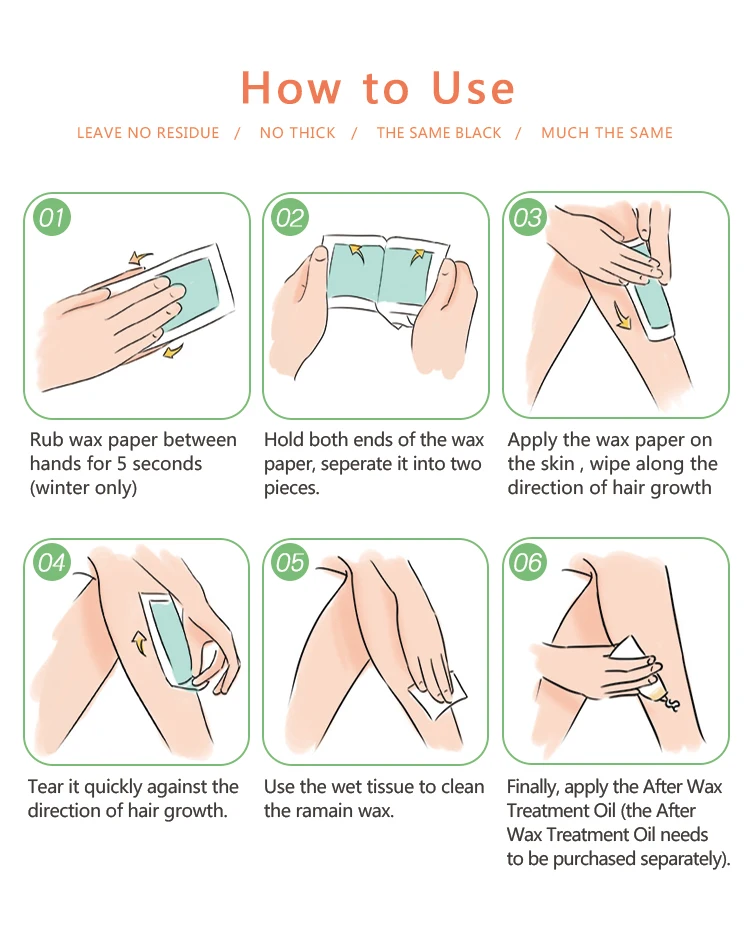 TIMOOM 20 pcs Hair Removal Depilatory Waxing Strips/ ALOE Cold Wax Strips